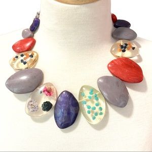 Zara lucite colorful statement necklace
